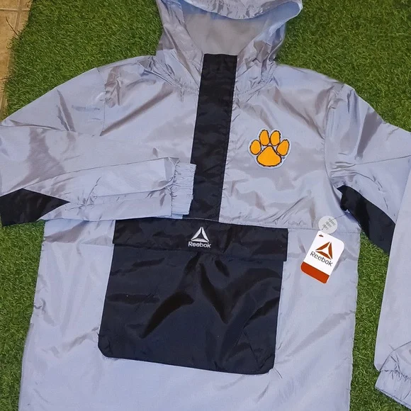 Clemson Tigers Men's 1/2 Zip Pullover Hoodie Windbreaker Jacket W/ Pouch NWT
